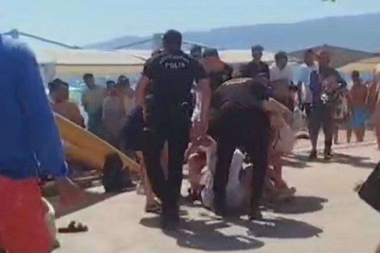 Bursa sahilinde saç saça baş başa kavga!