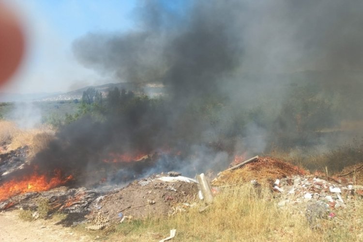Villaların dibinde alevler yükseldi! Bursa'da otluk alanda panik anları!