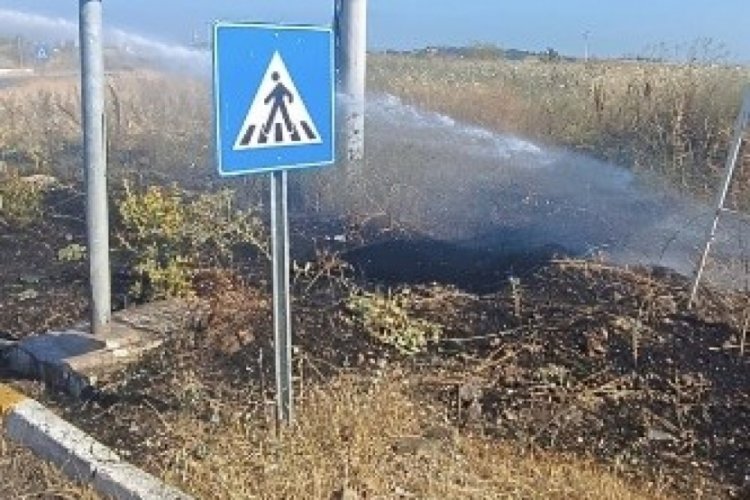 Gönen'de çıkan ot yangını kontrol altına alındı