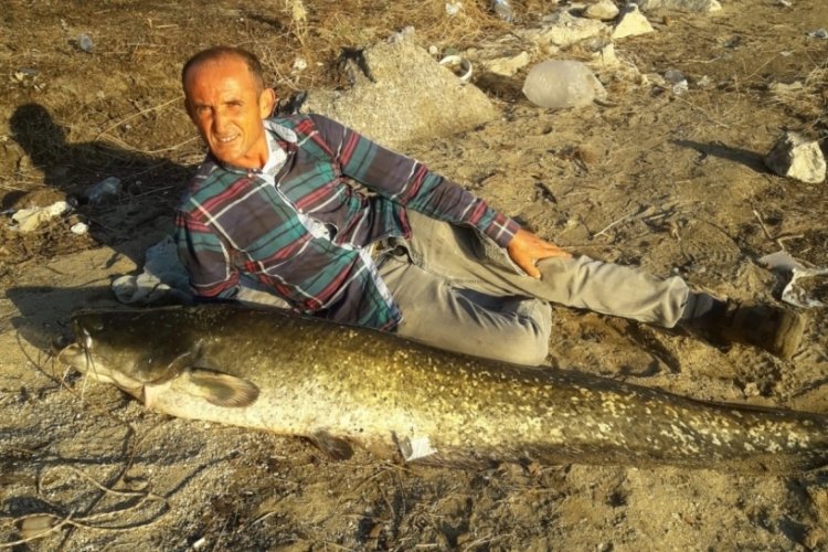 Boyu kadar balık yakaladı