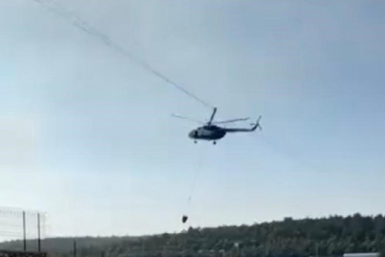 Bursa'da yangına müdahale eden jandarma pilotundan büyük ustalık