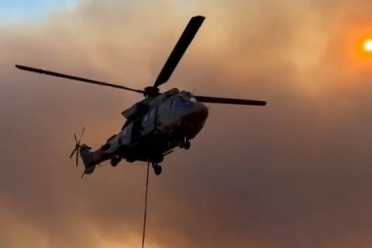 Şarköy'de zamanla yarış: Helikopterler yangınla mücadelede suyu havuzdan alıyor