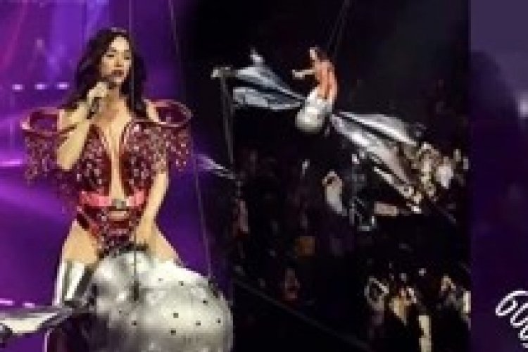 Katy Perry'nin konserinde panik: Metrelerce yüksekten düşecekti