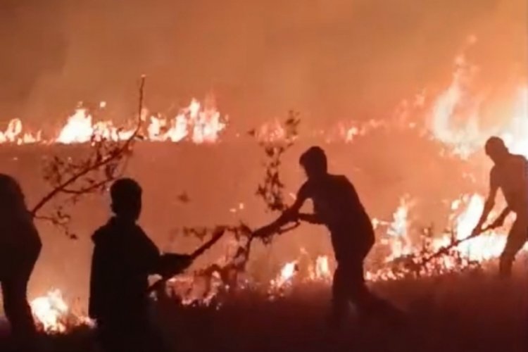 Hakkari-Van il sınırında arasında çıkan yangın korkuttu