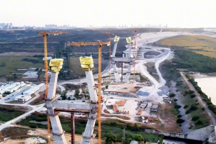 Kanal İstanbul'un ilk köprüsünde son durum...