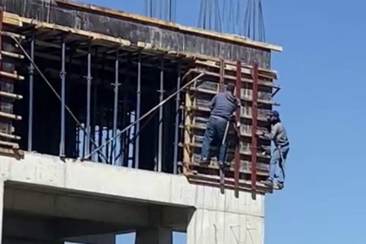 İnşaat işçileri canlarını tehlikeye atıyor 