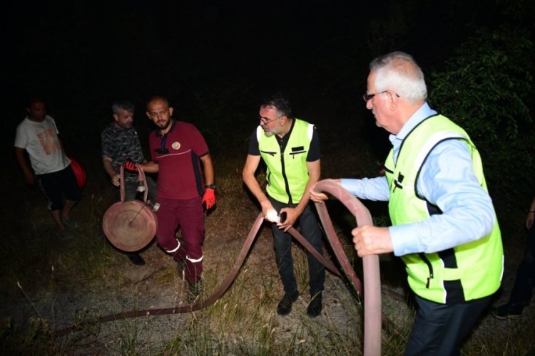 Bursa Kestel'de orman yangınına karşı örnek mücadele
