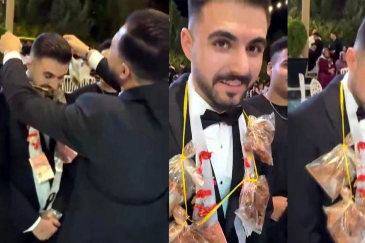İlginç takı töreni! Damada emzikten sonra şimdi de bu...