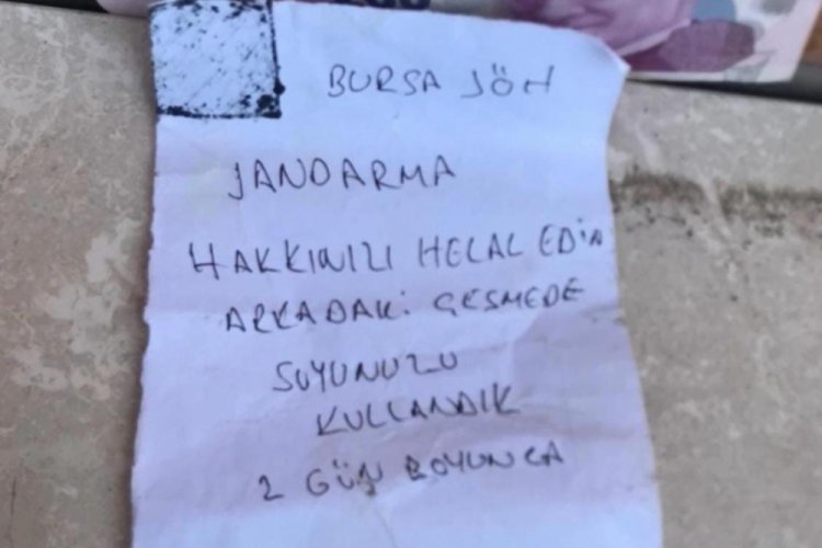 Bursalı ekipten duygulandıran not! 