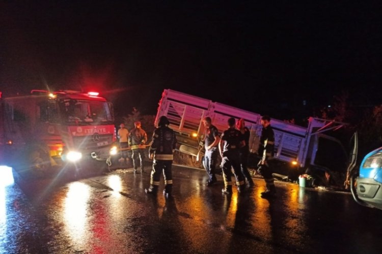 Kocaeli'de yoldan çıkan kamyonetin sürücüsü yaralandı
