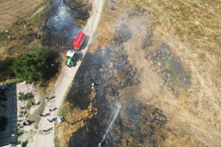 Bursa'da otluk alanda çıkan yangın söndürüldü