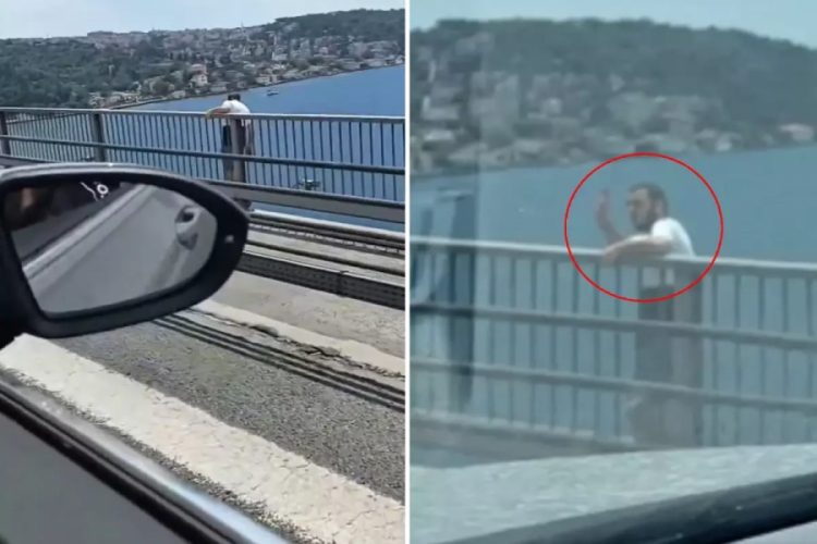 Köprüde şoke eden olay! Kendini boşluğa bıraktı