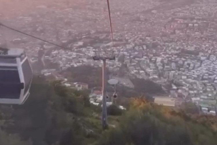 Bursa'da depreme teleferikte yakalandılar! O anlar kamerada...