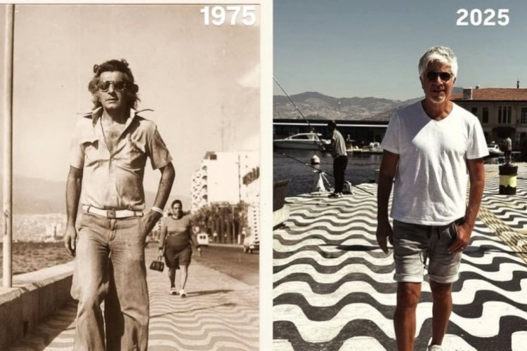 Behzat Uygur, 50 yıl önce babasının poz verdiği yerde fotoğraf çektirdi