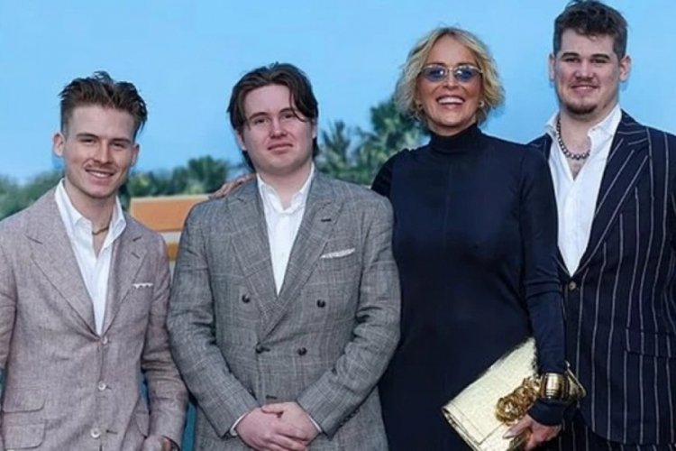 Sharon Stone'dan sürpriz: 3 oğlu ile kırmızı halıda boy gösterdi