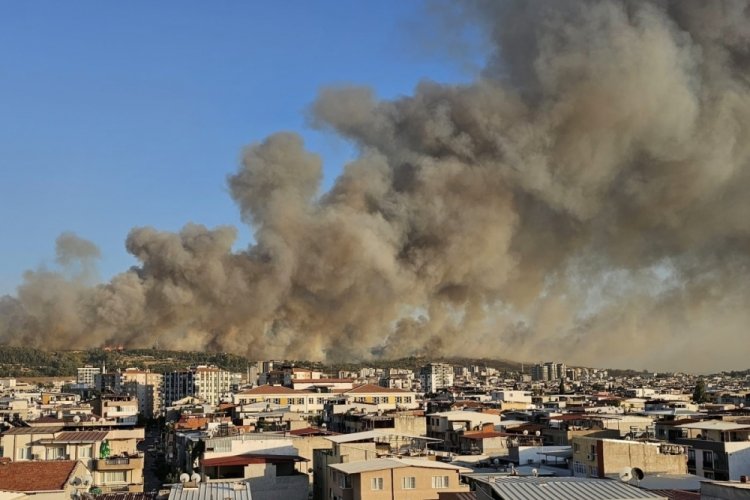 İzmir'de gün ağarınca yangına müdahale başladı