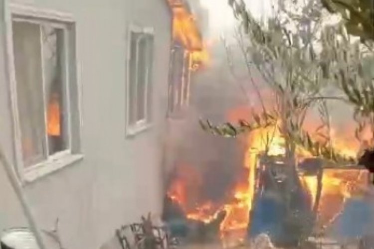 Bursa'ya da ulaşan yangın evi sardı!  "Kaç, artık hiçbir şey yapamayız"