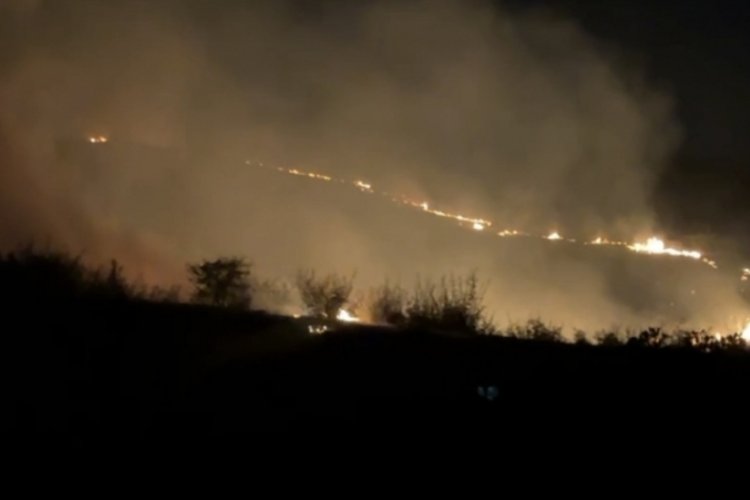 Balıkesir'de alevler geceyi aydınlattı 