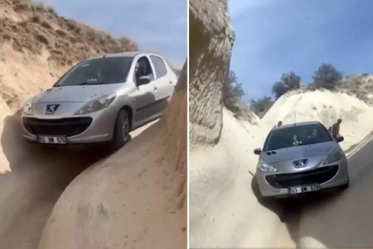 Navigasyonun azizliğine uğradı! Aracın haline bakın...