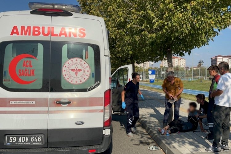 Otomobilin çarptığı elektrikli bisikletli çocuk yaralandı 