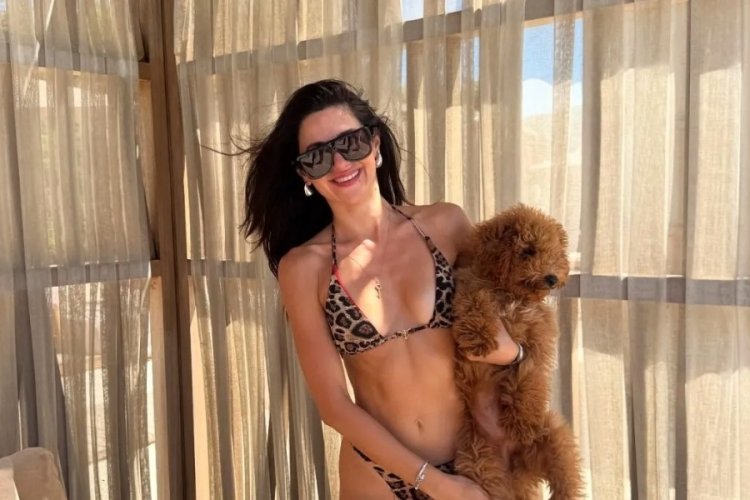 Nesrin Cavadzade köpeğiyle tatilde!
