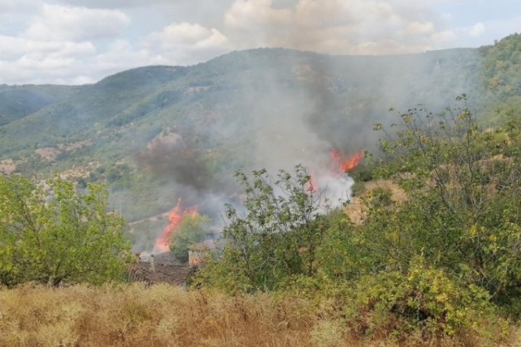 Gönen'de bahçe ve arazi yangını paniğe neden oldu