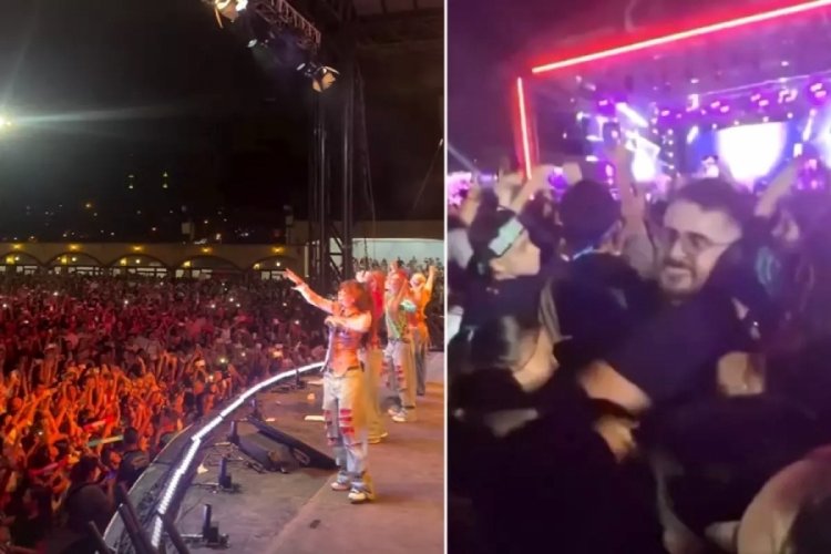  Manifest konserinde istenmeyen görüntü! Tokat anı kamerada 