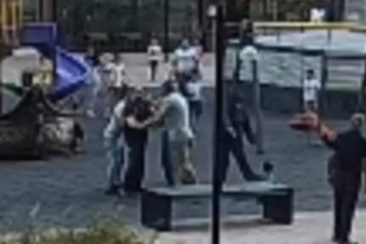 Bursa'da parkta dehşet! Çocukları yerden yere vurdu