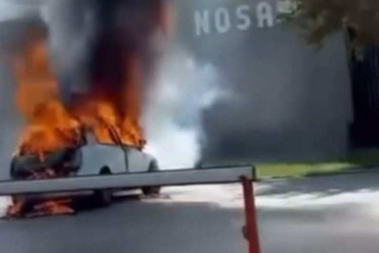 Bursa'da otomobil alev topuna döndü!
