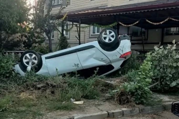 Otomobil takla atı, sürücü kazayı yara almadan atlattı 