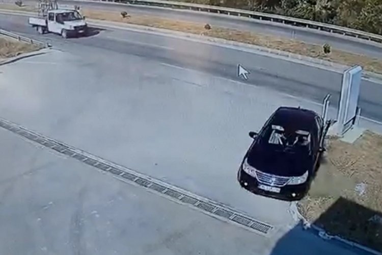 Faciadan dönüldü, otomobil akaryakıt istasyonuna sürüklendi 