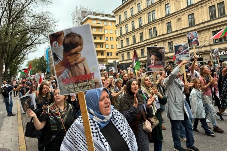 İsveç'ten Gazze'ye destek: İsrail'in işgal planı protesto edildi
