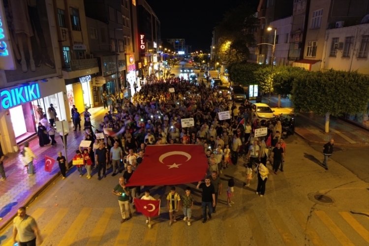 Hatay'da Filistin'e destek yürüyüşü düzenlendi