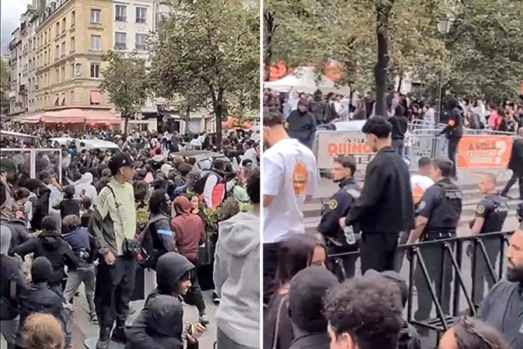 Paris'te ücretsiz kızarmış tavuk izdihamı