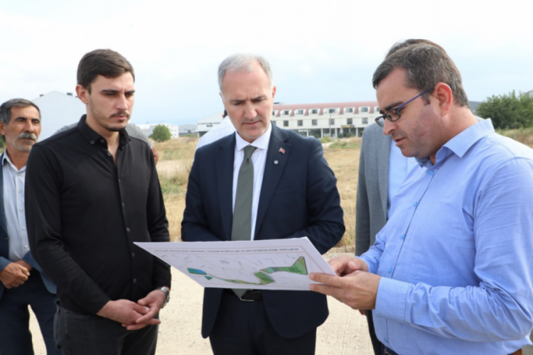 Akhisar Mahallesinde İnegöl'ün yeni oksijen deposu için çalışmalar başladı