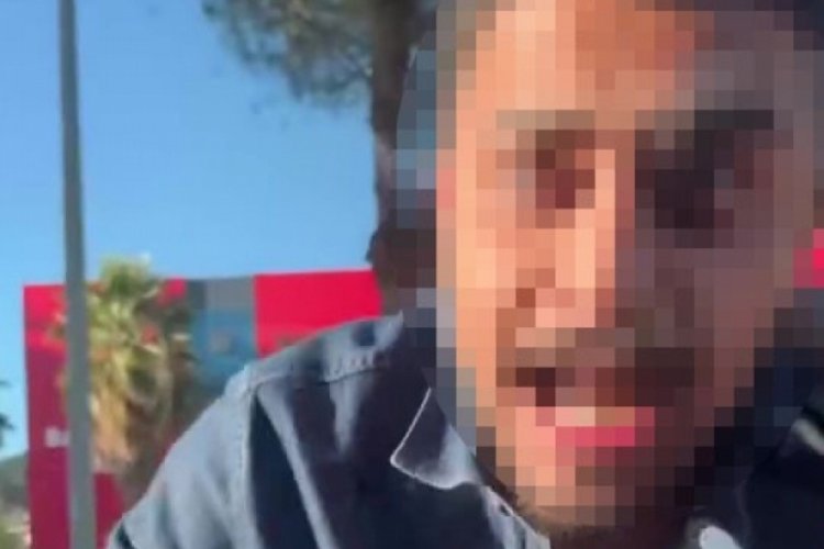 Aracın camını yumruklayıp kırdı