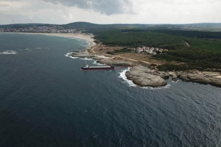 Dev kuru yük gemisi karaya oturdu 