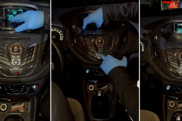 Polis kilit tuşuna basılı tuttu, gizli bölme açıldı 