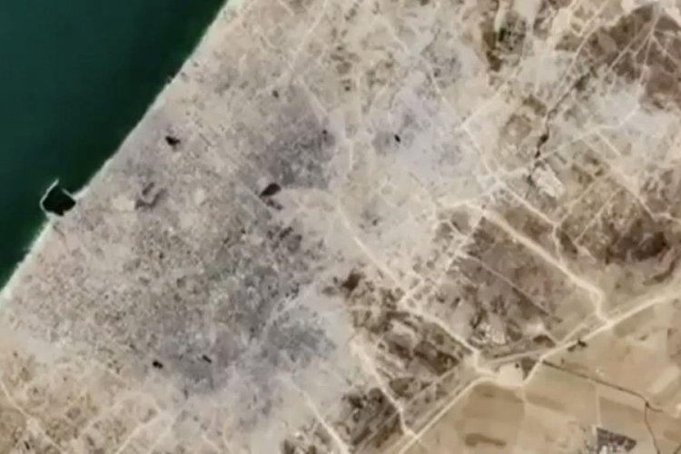 Gazze'deki katliamın 2. yılında b&ouml;lgedeki yıkım havadan g&ouml;r&uuml;nt&uuml;lendi