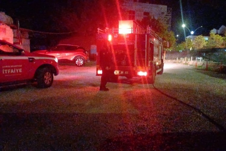 Park halindeki cipi k&uuml;le d&ouml;nmekten itfaiye kurtardı