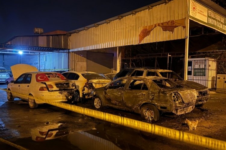 Sanayi sitesinde park halindeki 5 ara&ccedil; kundaklandı