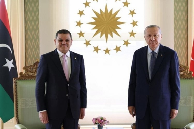 Cumhurbaşkanı Erdoğan, Libya Başbakanı Dibeybe ile g&ouml;r&uuml;şt&uuml;