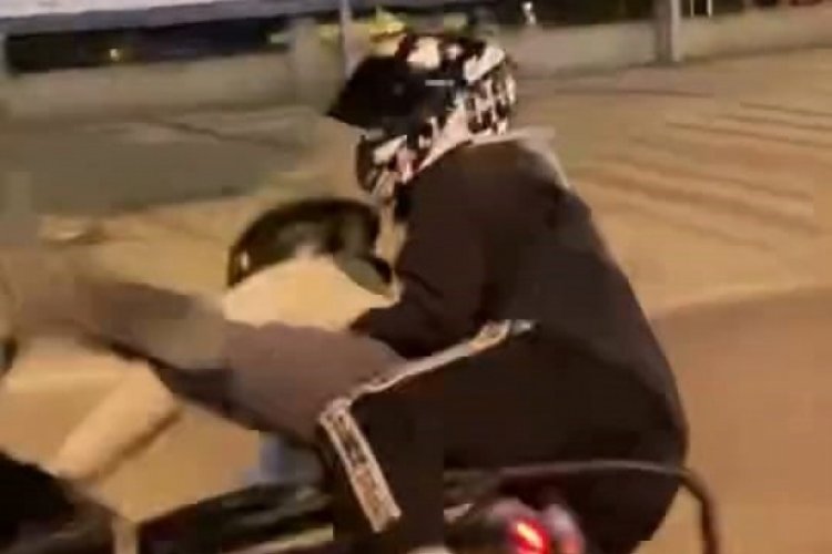 Bursa'da motosiklet şovu k&ouml;t&uuml; bitti! O anlar kamerada...