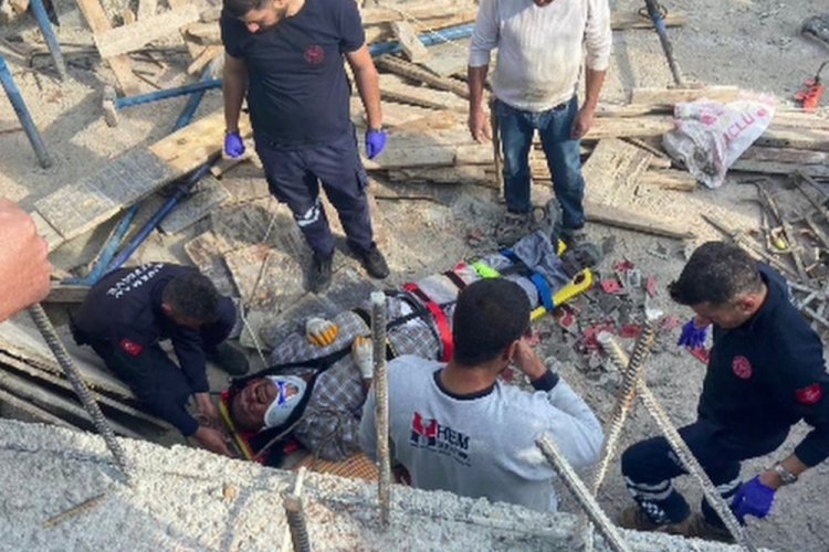 İş&ccedil;i dengesini kaybederek bodrum katına d&uuml;şt&uuml;