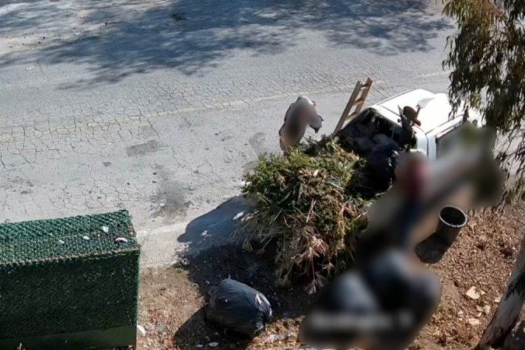 &Ccedil;evreyi kirletirken kameraya yakalandılar!