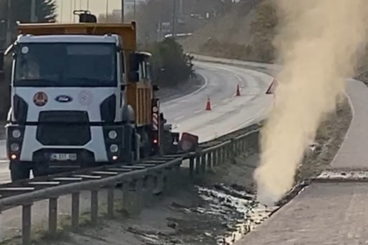 &Ccedil;alışmalar sırasında patlayan doğal gaz borusu tedirgin etti