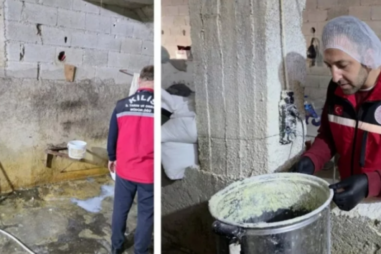 Yoğurt ve peynir imalathanesinde mide bulandıran g&ouml;r&uuml;nt&uuml;ler!