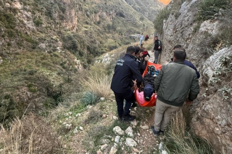 Y&uuml;r&uuml;y&uuml;ş esnasında kayalıklardan d&uuml;şen şahıs yaralandı