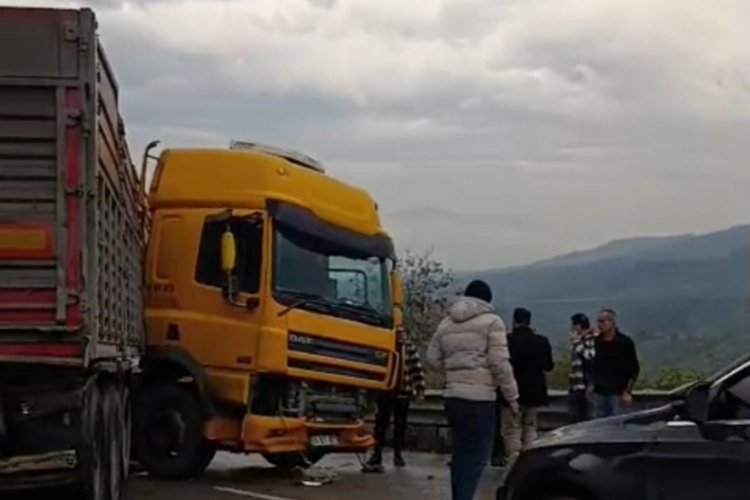 Bursa'da kontrolden &ccedil;ıkan tır makasladı!