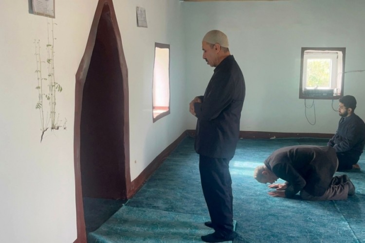 Diyarbakır'da bir caminin mihrap kısmındaki duvardan &ccedil;ıkan bitkinin yaprakları yeşerdi